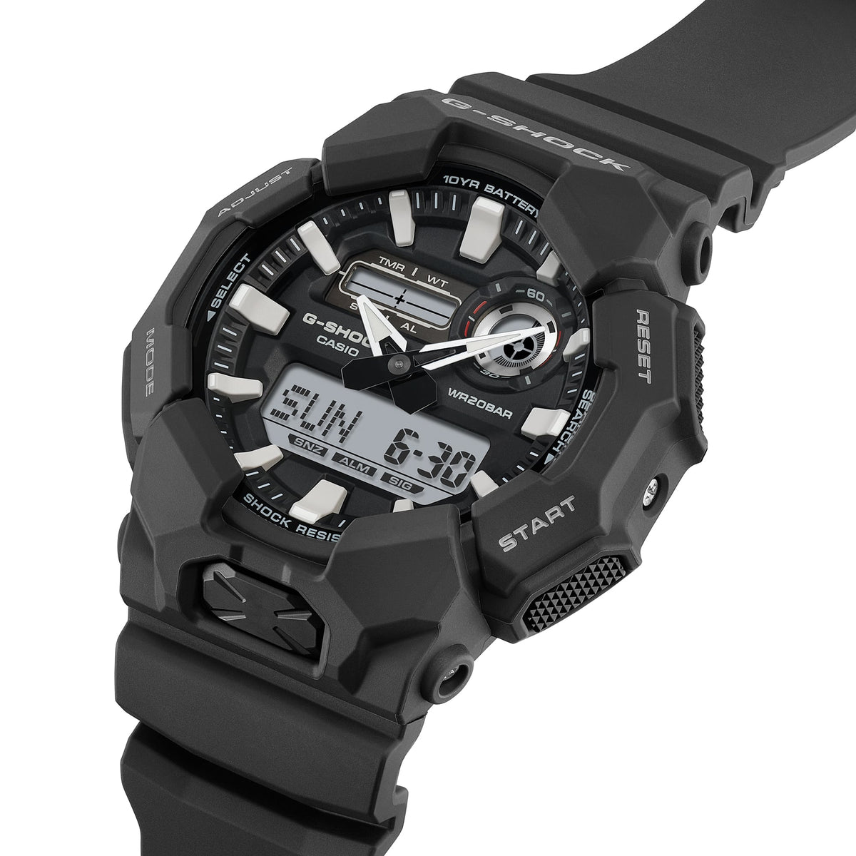 Casio G-Shock GA-010-1ADR Analog-Digital Watch – Black Carbon – side view