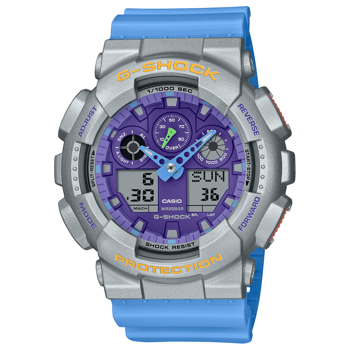 Casio G-Shock GA-100EU-8A2 Colour Accent Analog-Digital Watch product photo