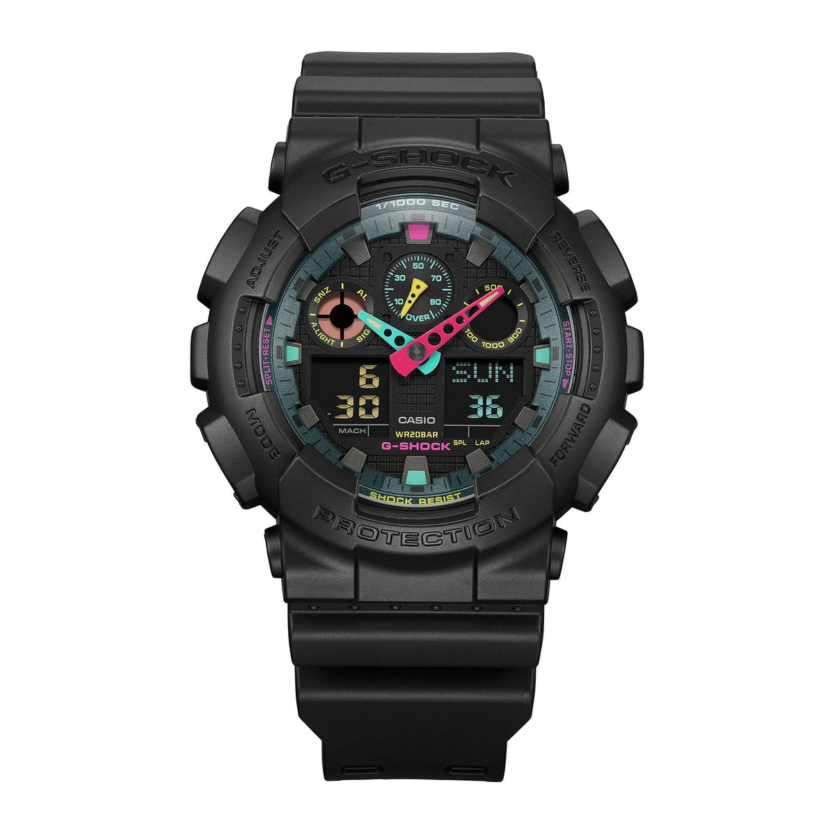 Casio G-Shock GA-100MF-1ADR Military Face Analog-Digital Watch – Black – angle view