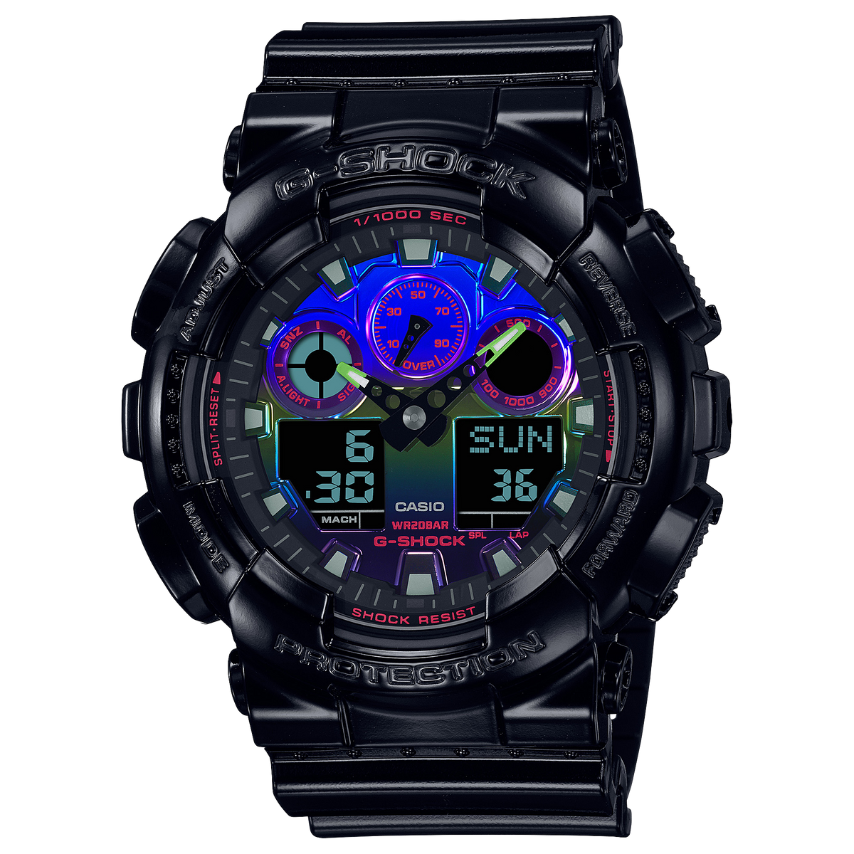 Casio G-Shock GA-100RGB-1ADR Virtual Rainbow Analog-Digital Watch product photo