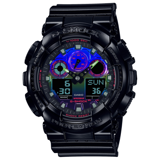 Casio G-Shock GA-100RGB-1ADR Virtual Rainbow Analog-Digital Watch product photo