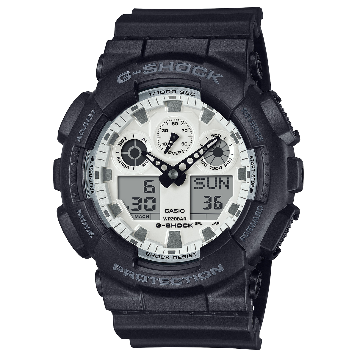 Casio G-Shock GA-100WD-1ADR Big Case Analog-Digital Watch – Blue – front view