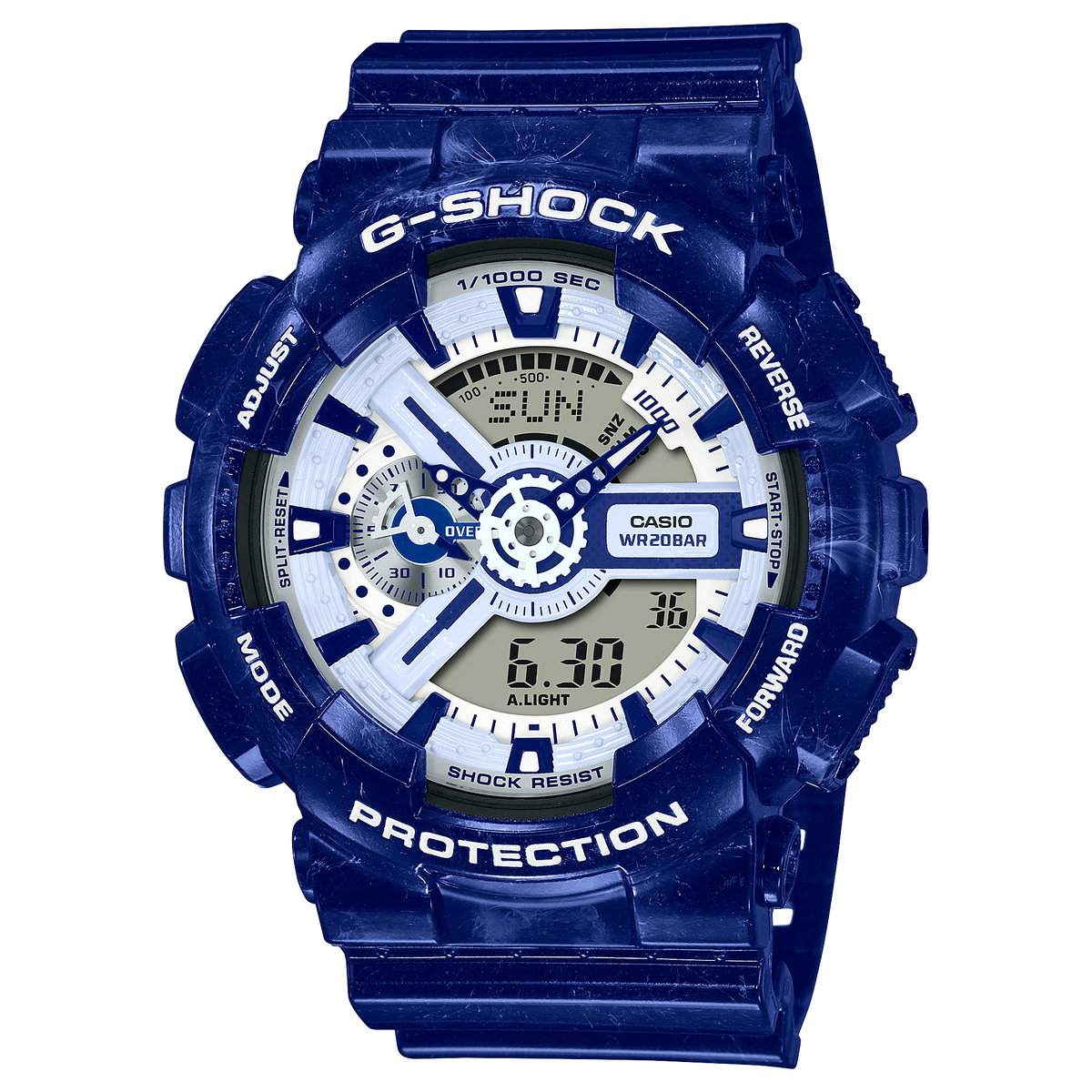 Casio G-Shock GA-110BWP-2ADR Porcelain-Inspired Analog-Digital Watch – Blue and White product photo