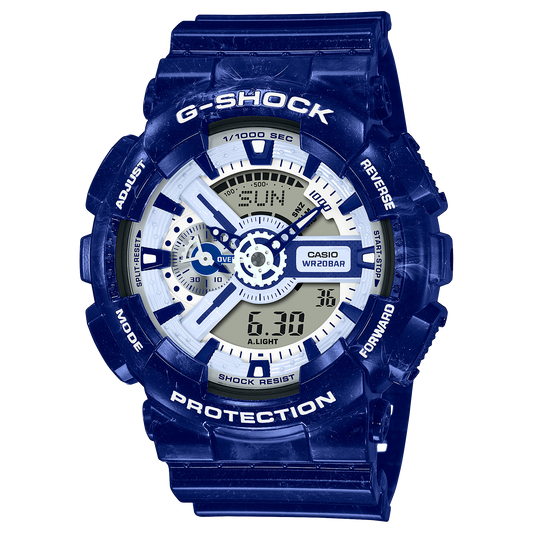 Casio G-Shock GA-110BWP-2ADR Porcelain-Inspired Analog-Digital Watch – Blue and White product photo