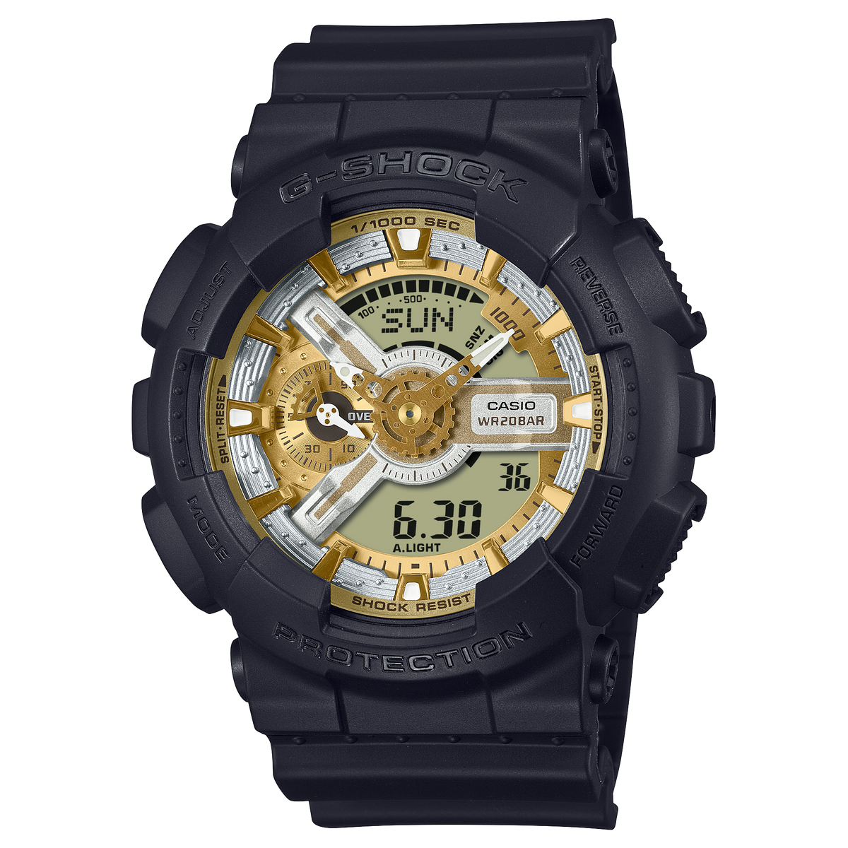Casio G-Shock GA-110CD-1A9DR Two-Tone Dial Analog-Digital Watch – Silver and Gold product photo