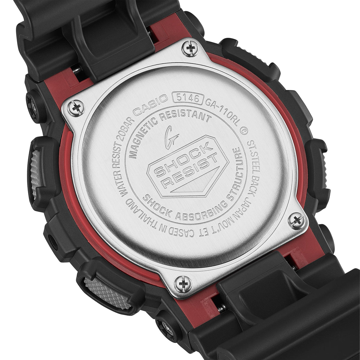 Casio G-Shock GA-110RL-1ADR Original Colours Analog-Digital Watch – case back