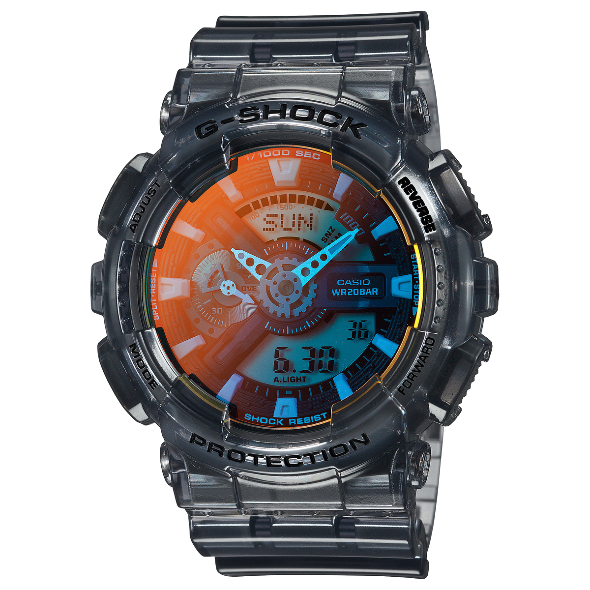 Casio G-Shock GA-110TLS-8A Translucent Analog-Digital Watch – Grey/Orange product photo