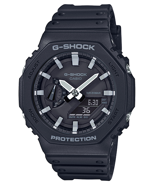 Casio G-Shock GA-2100-1ADR CasiOak Analog-Digital Watch – Black – front view