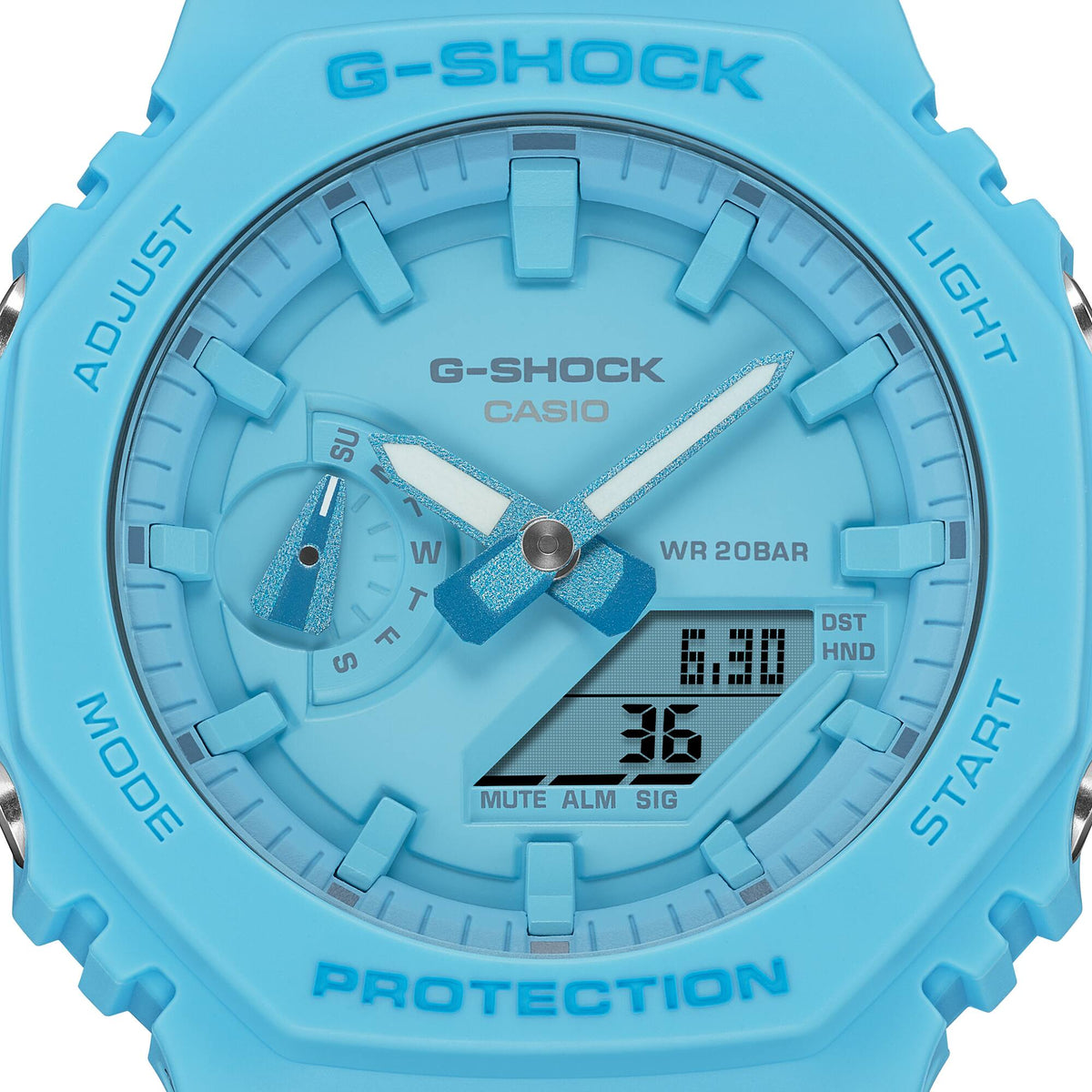 Casio G-Shock GA-2100-2A2 Tone-on-Tone Octagon Watch – angle view