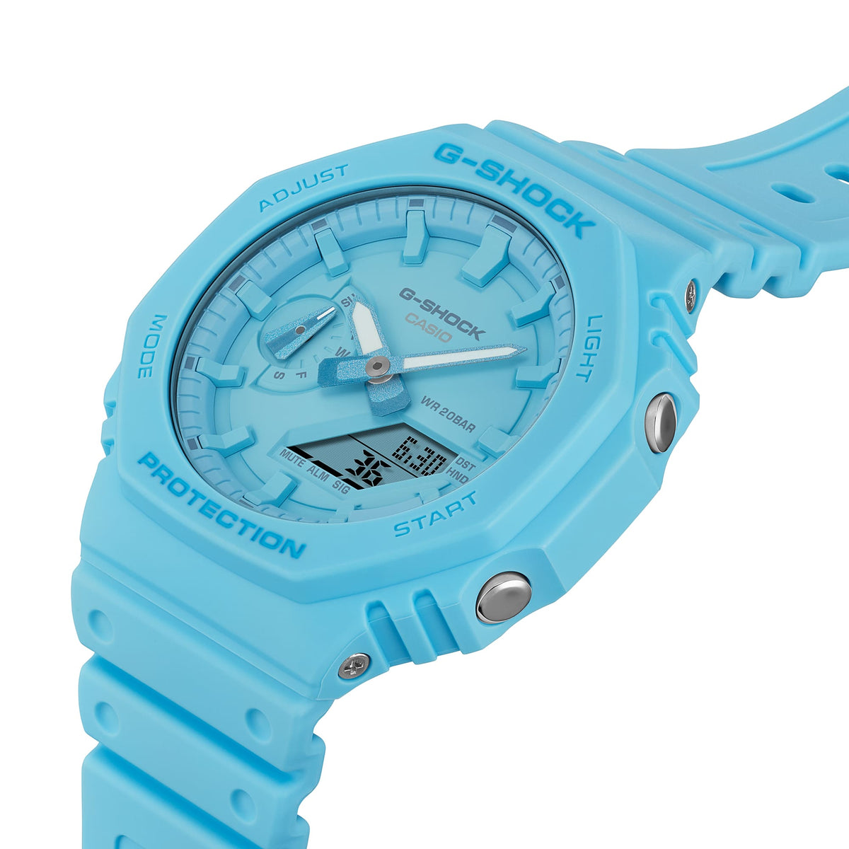 Casio G-Shock GA-2100-2A2 Tone-on-Tone Octagon Watch – detail view