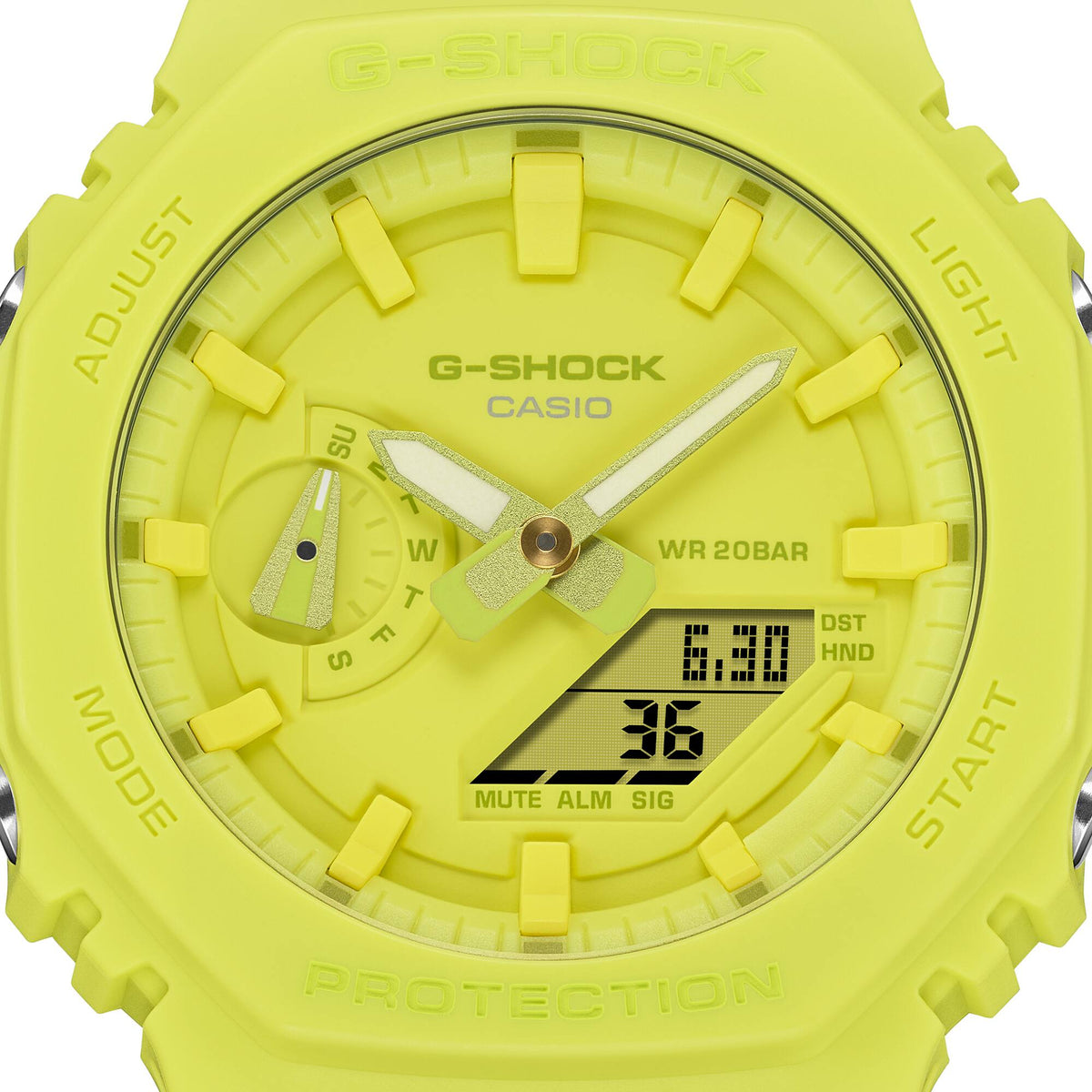 Casio G-Shock GA-2100-9A9DR Tone-on-Tone Octagon Watch – angle view