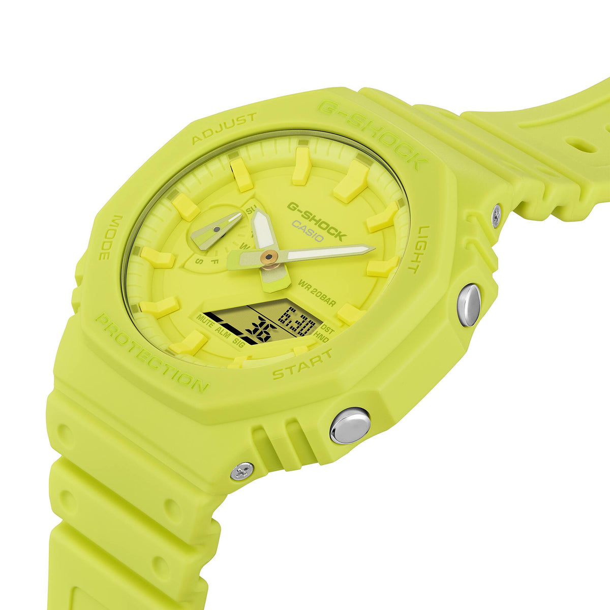 Casio G-Shock GA-2100-9A9DR Tone-on-Tone Octagon Watch – detail view