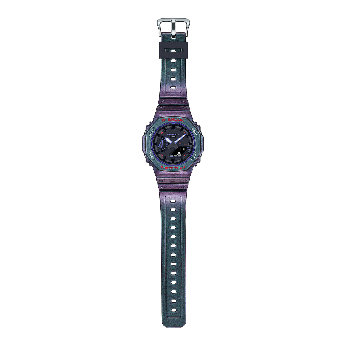 Casio G-Shock GA-2100AH-6A Polarized Colour-Shift Octagon Watch – angle view