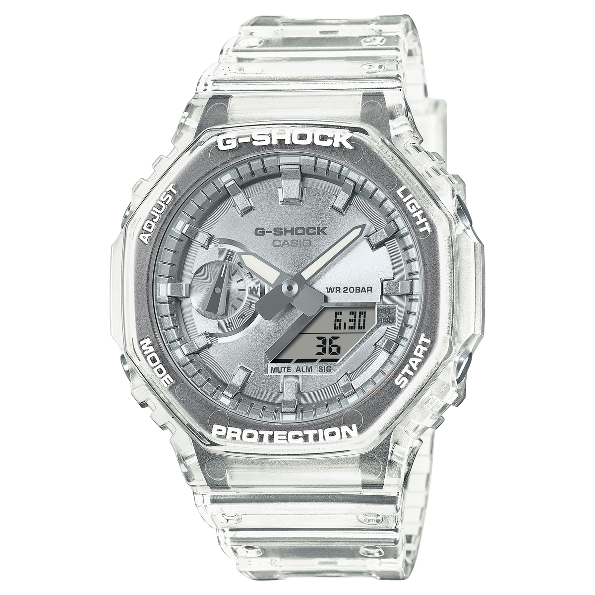 Casio G-Shock GA-2100BM-7A8DR Translucent Octagonal Analog-Digital Watch – Silver product photo