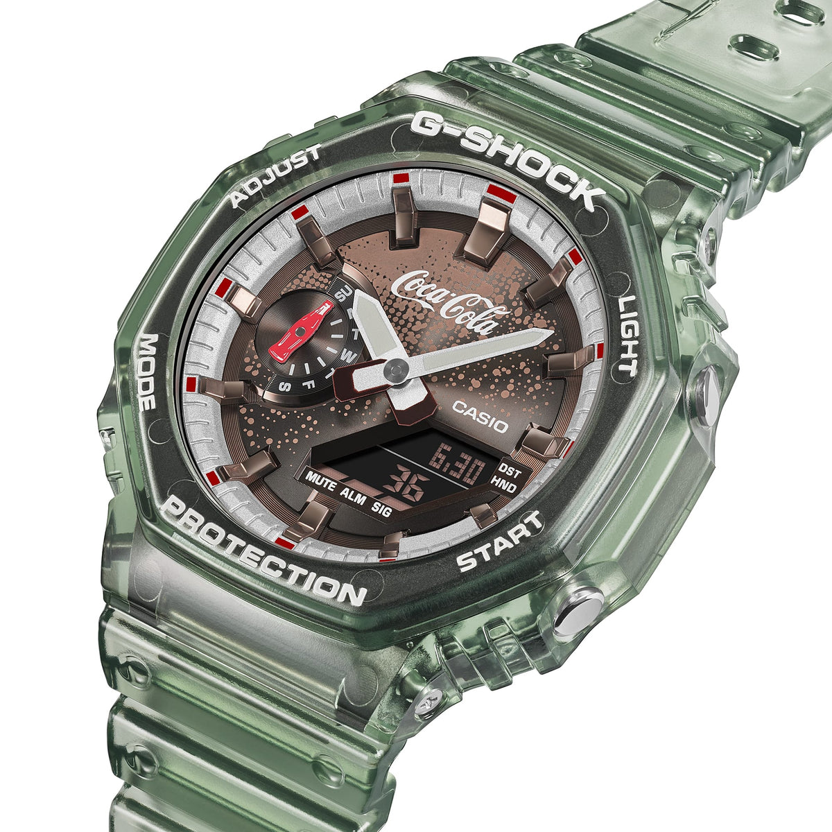 Casio G-Shock GA-2100CC-3A Coca-Cola Collaboration Octagon Watch – angle view