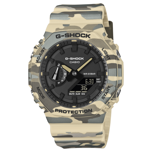 Casio G-Shock GA-2100CM-5ADR Camouflage Octagon Watch product photo
