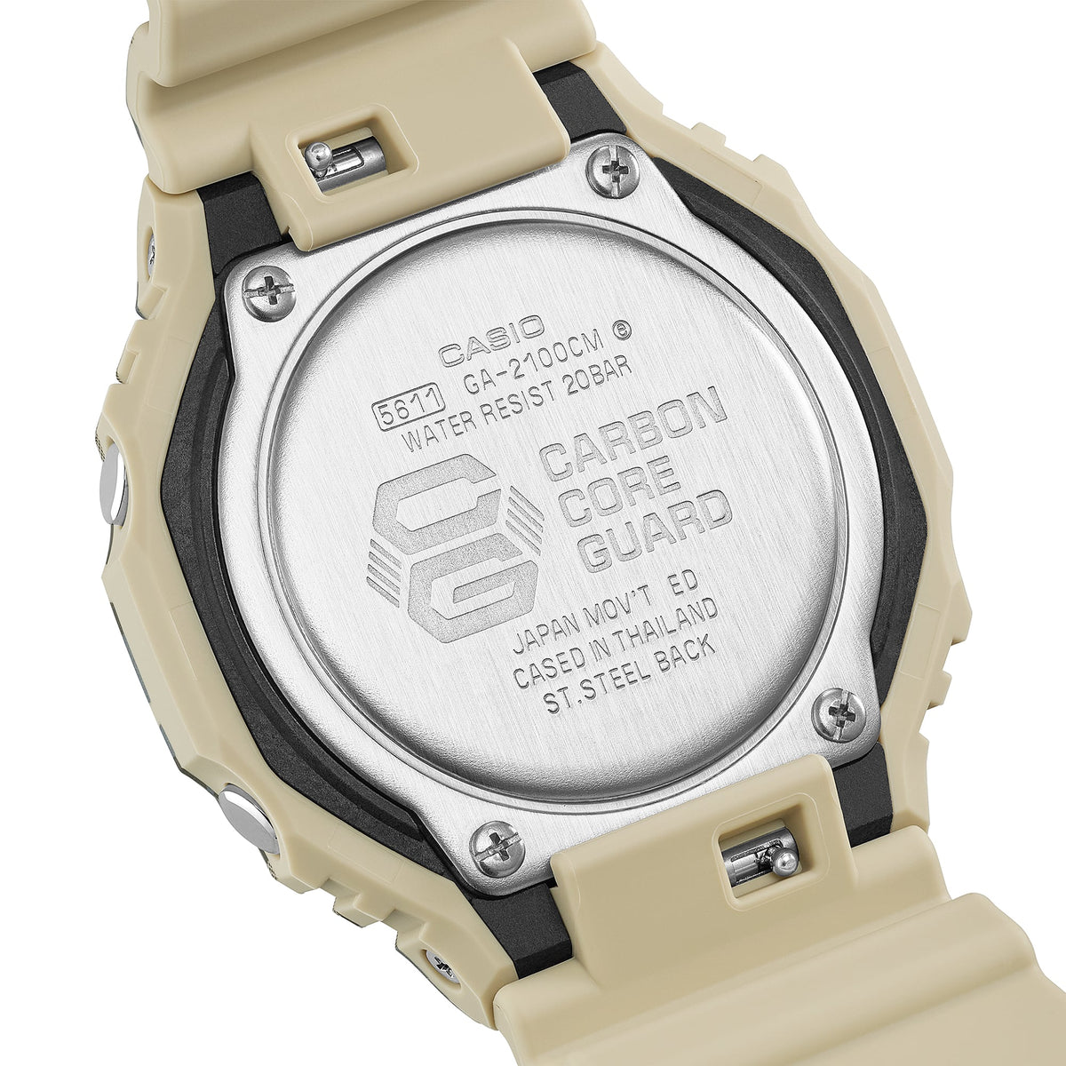 Casio G-Shock GA-2100CM-5ADR Camouflage Octagon Watch – case back