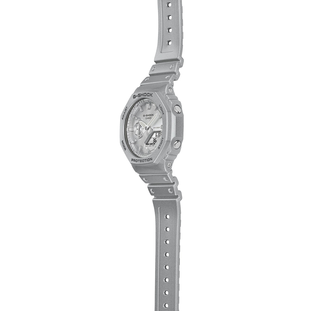 Casio G-Shock GA-2100FF-8ADR Forgotten Future Watch – Metallic Silver – detail view