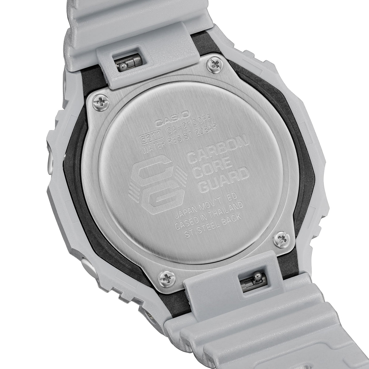 Casio G-Shock GA-2100FF-8ADR Forgotten Future Watch – Metallic Silver – back view