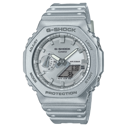 Casio G-Shock GA-2100FF-8ADR Forgotten Future Watch – Metallic Silver – front view