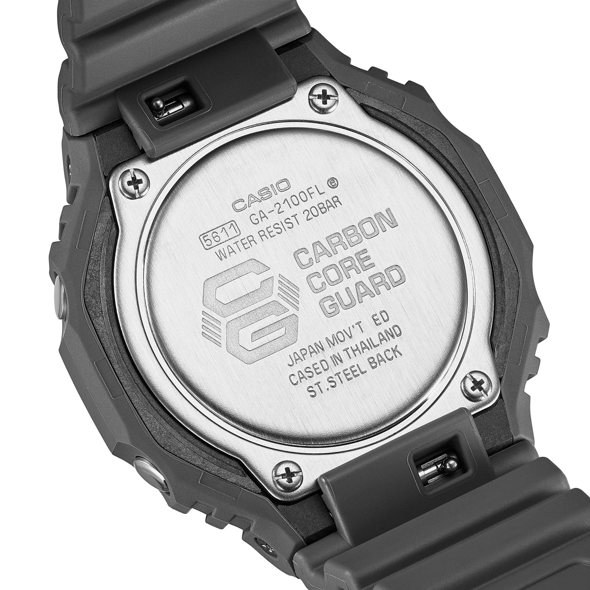 Casio G-Shock GA-2100FL-8A Flame Inside Analog-Digital Watch – case back