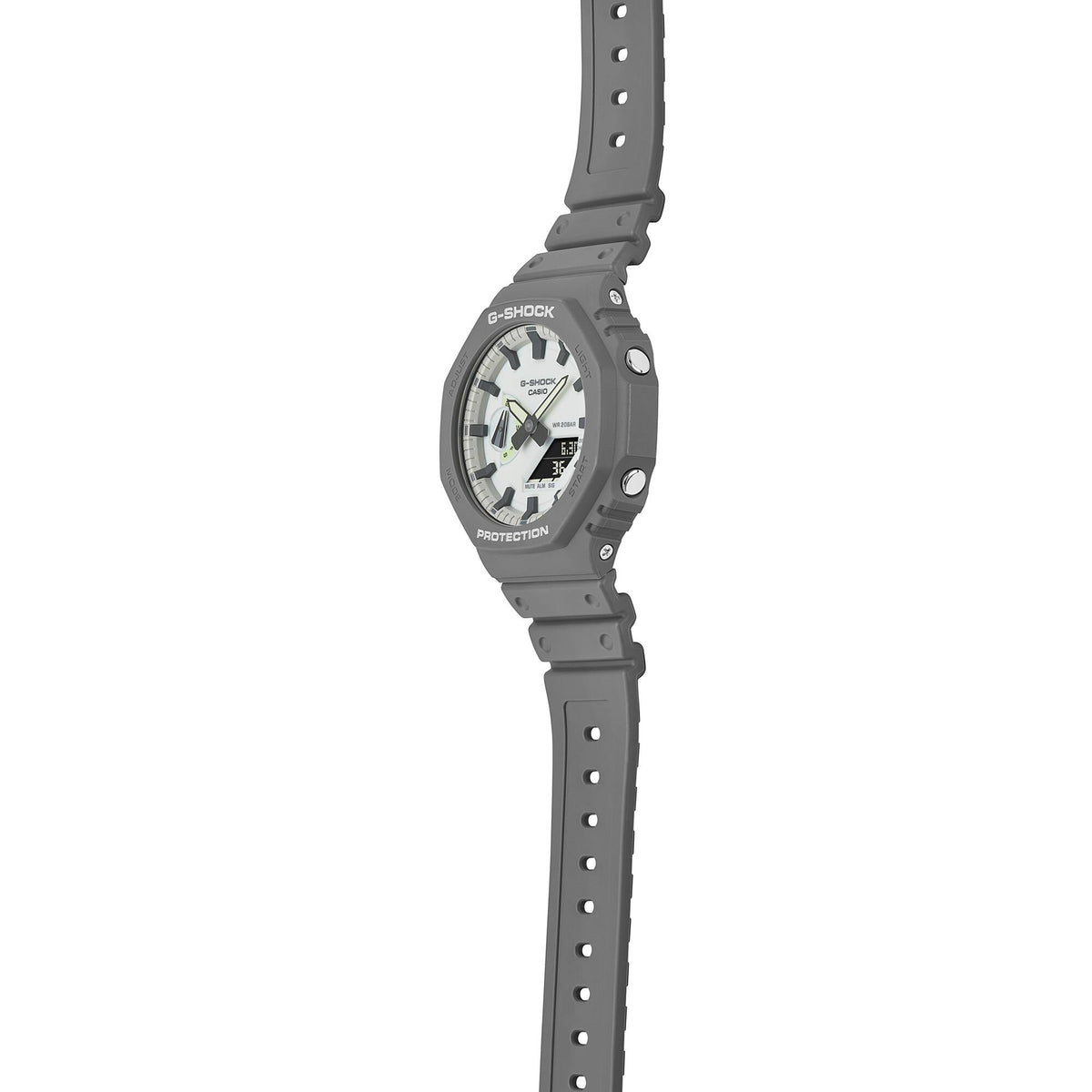 Casio G-Shock GA-2100HD-8ADR Monochrome Octagon Watch – side view
