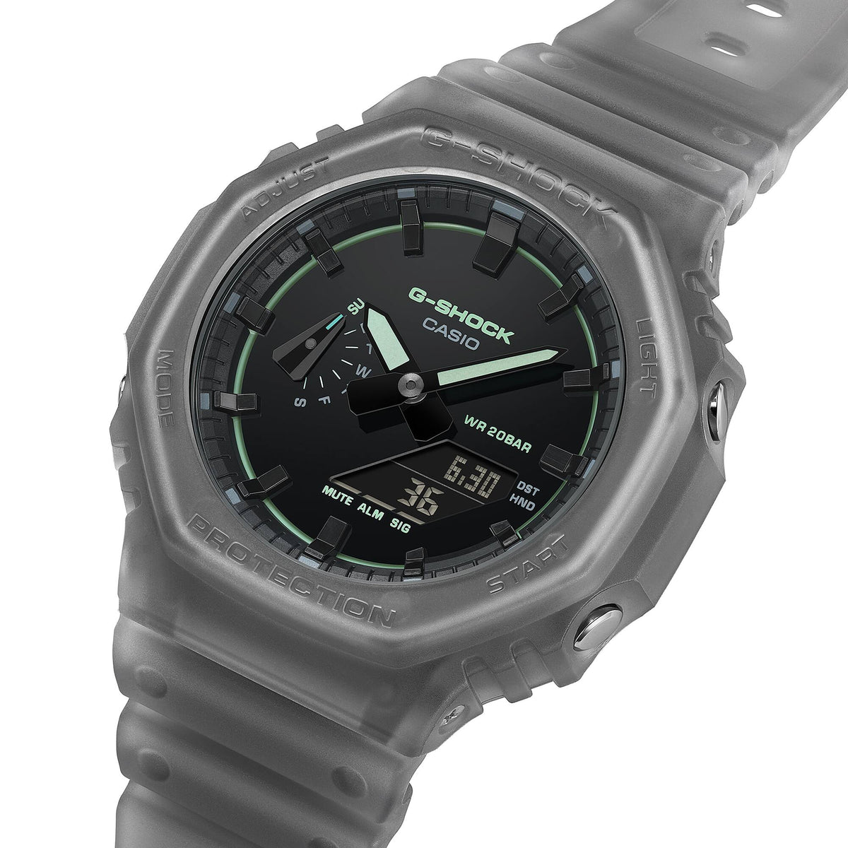 Casio G-Shock GA-2100K-1A Octagon Analog-Digital Watch – side view