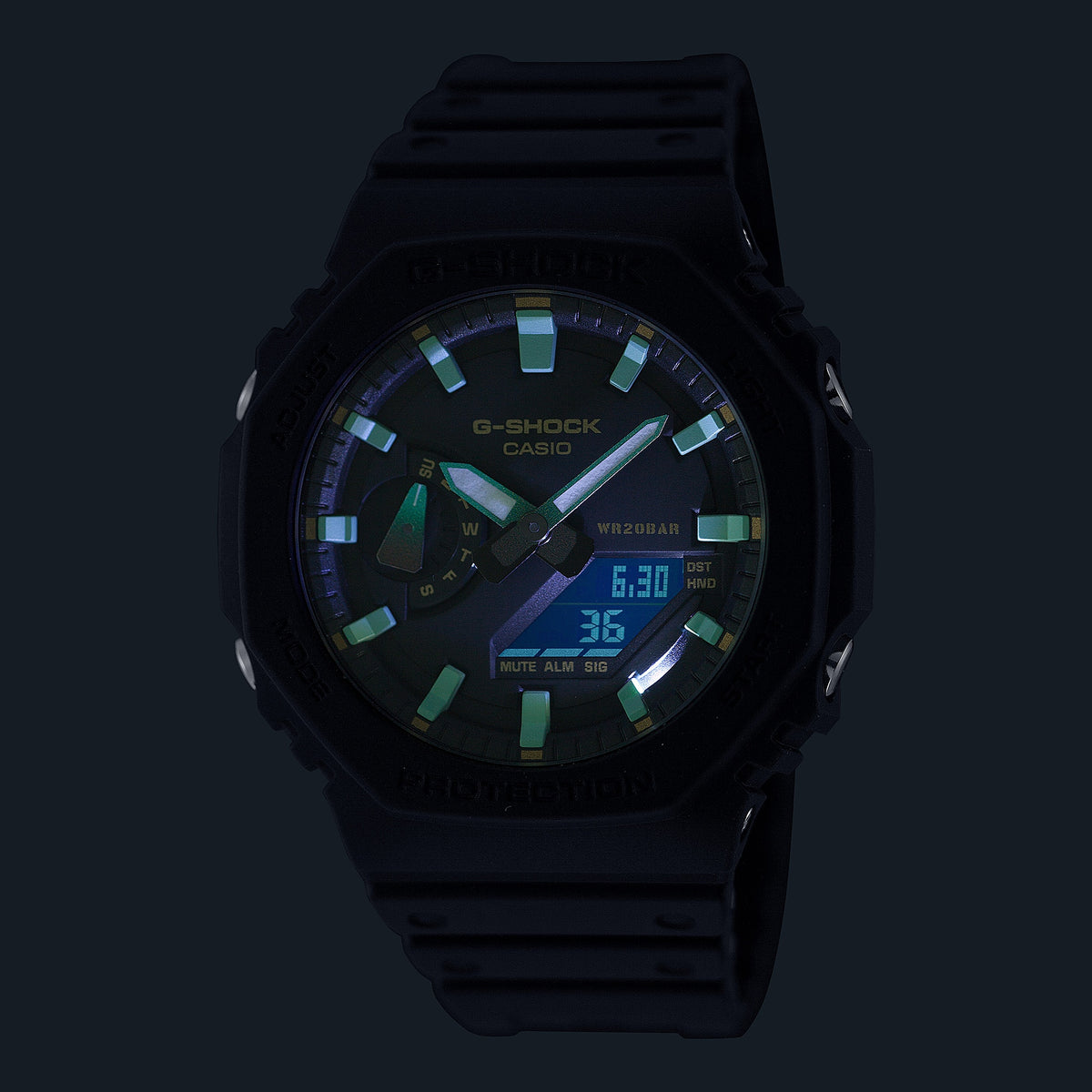 Casio G-Shock GA-2100RC-1A CasiOak Racing Color Watch – LED light