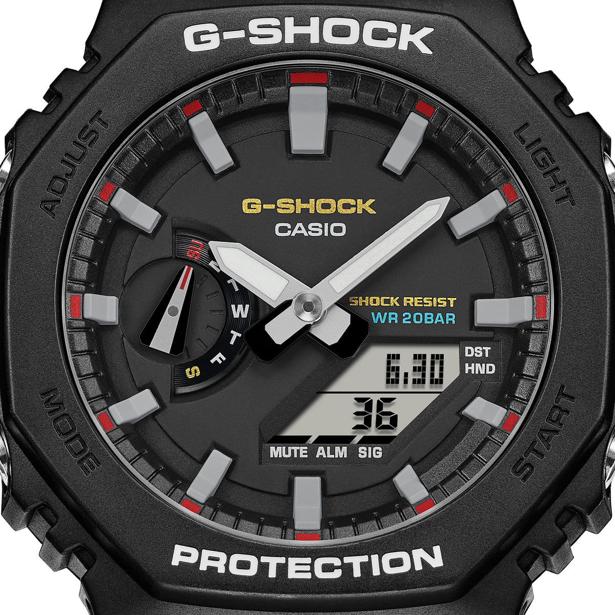 Casio G-Shock GA-2100RL-1ADR CasiOak Resin Link Watch – Black – side view