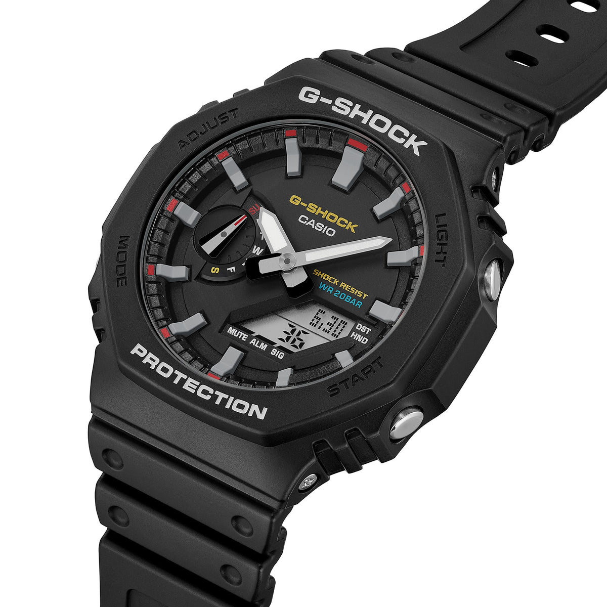 Casio G-Shock GA-2100RL-1ADR CasiOak Resin Link Watch – Black – angle view