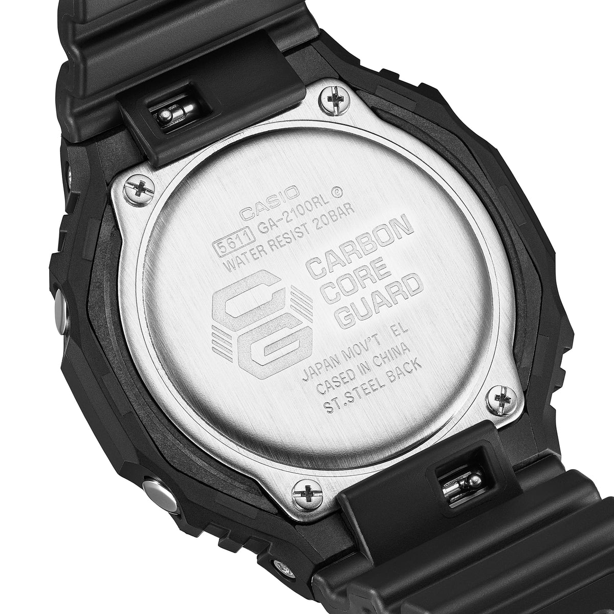 Casio G-Shock GA-2100RL-1ADR CasiOak Resin Link Watch – Black – back view