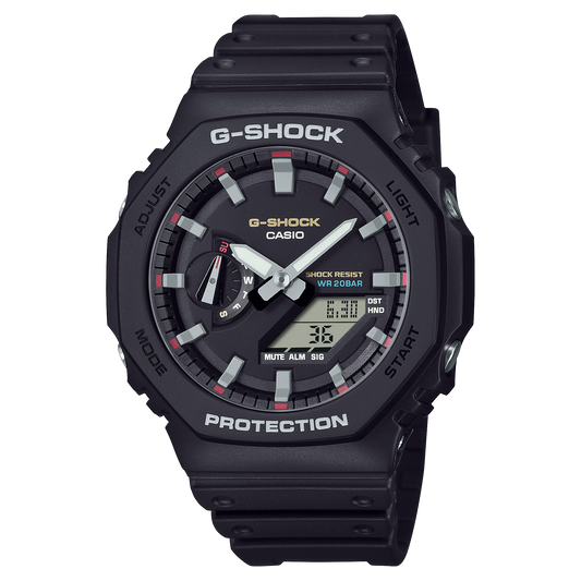 Casio G-Shock GA-2100RL-1ADR CasiOak Resin Link Watch – Black – front view