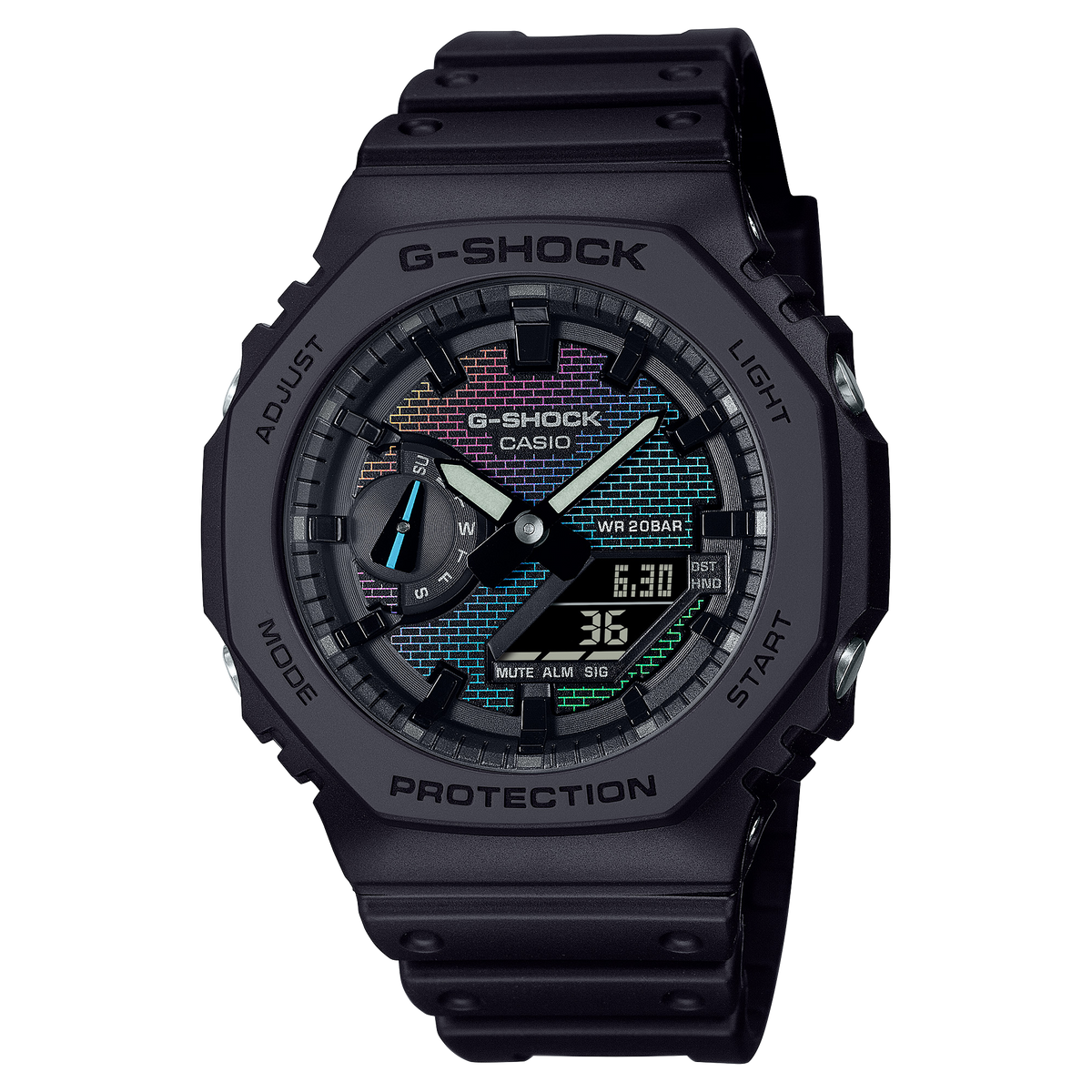 Casio G-Shock GA-2100RW-1A Rainbow Brick Wall Analog-Digital Watch product photo