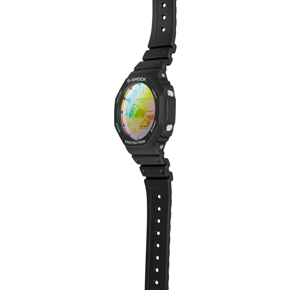 Casio G-Shock GA-2100SR-1ADR CasiOak Semi-Transparent Watch – Red – side view