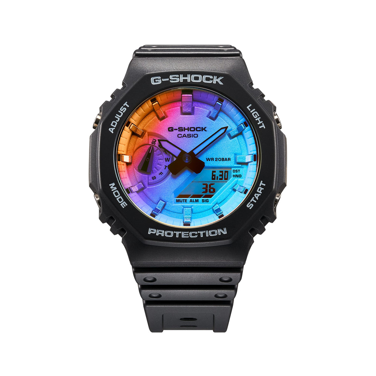Casio G-Shock GA-2100SR-1ADR CasiOak Semi-Transparent Watch – Red – close-up