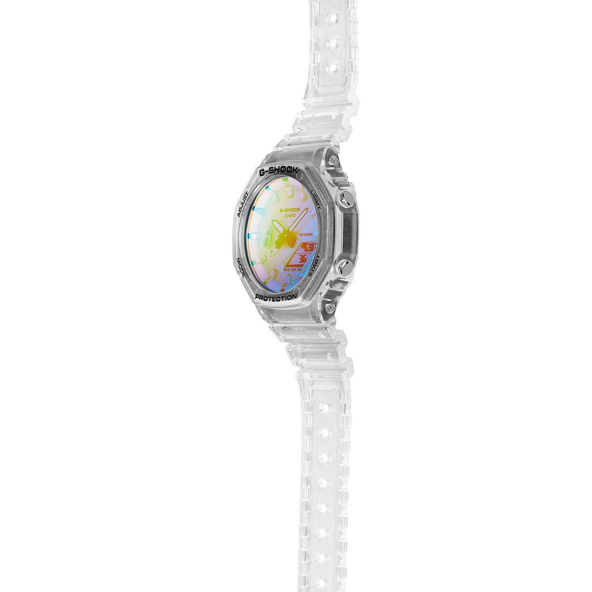 Casio G-Shock GA-2100SRS-7ADR Rainbow Gradation Analog-Digital Watch – angle view