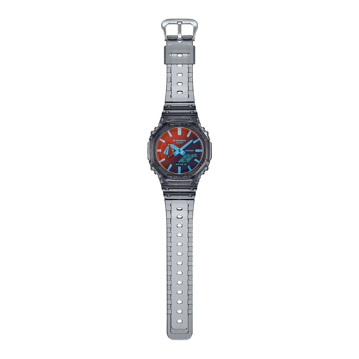 Casio G-Shock GA-2100TLS-8ADR Translucent Analog-Digital Watch – angle view