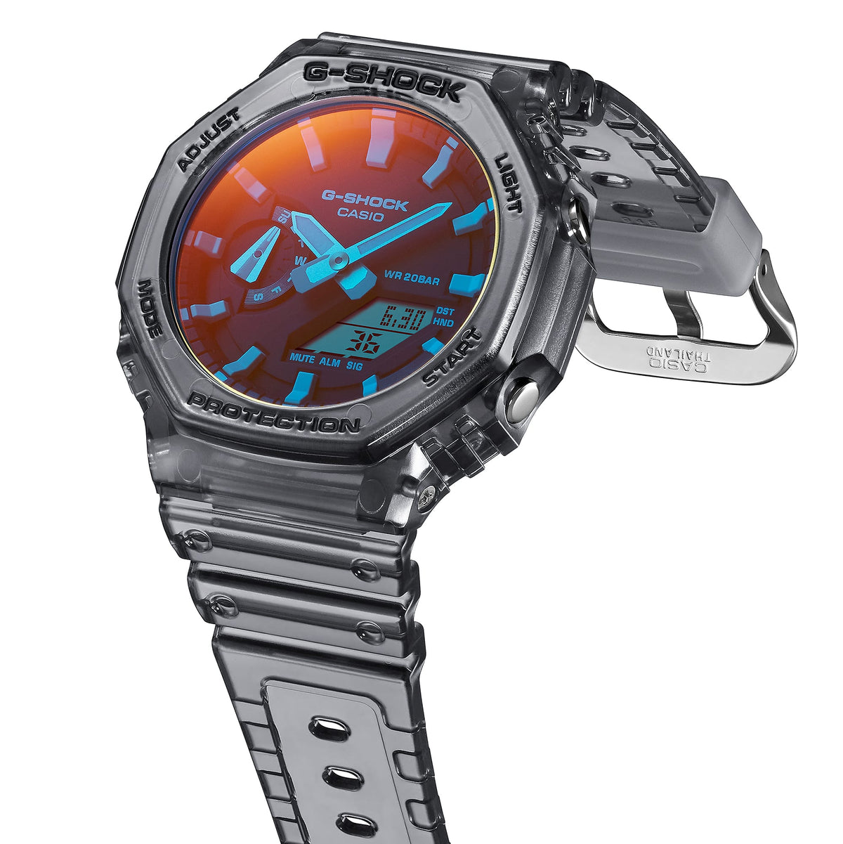 Casio G-Shock GA-2100TLS-8ADR Translucent Analog-Digital Watch – side view