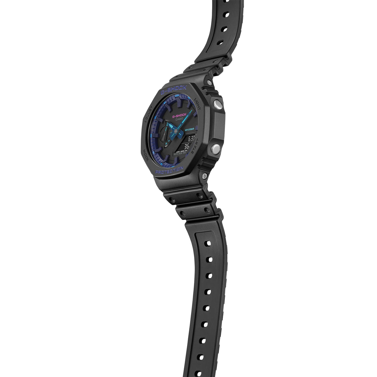Casio G-Shock GA-2100VB-1ADR CasiOak Vibration Alert Watch – Black – side view