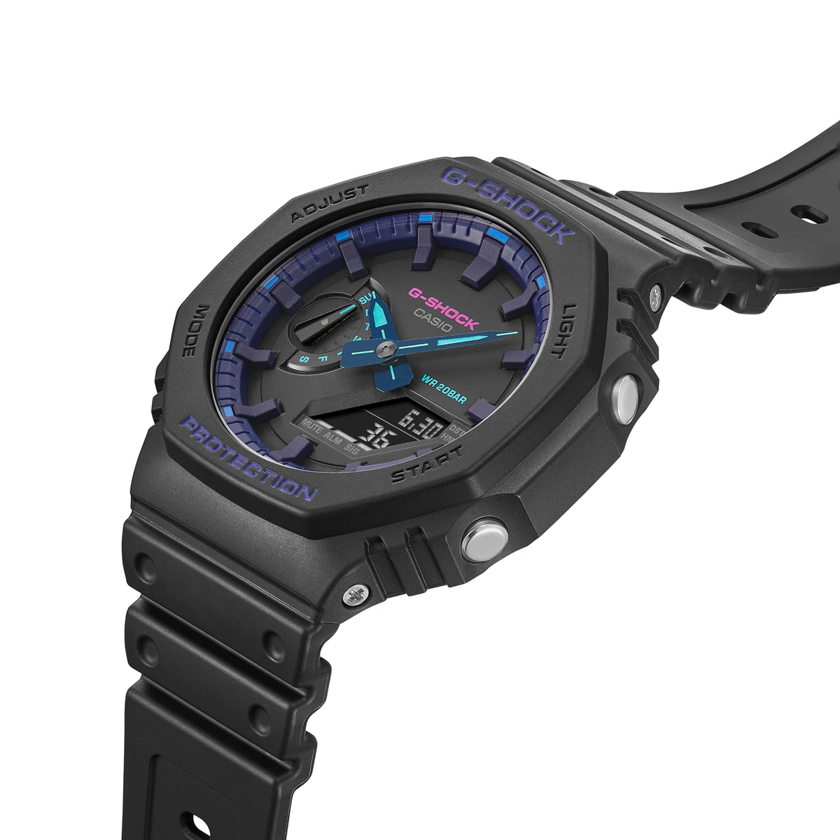 Casio G-Shock GA-2100VB-1ADR CasiOak Vibration Alert Watch – Black – back view