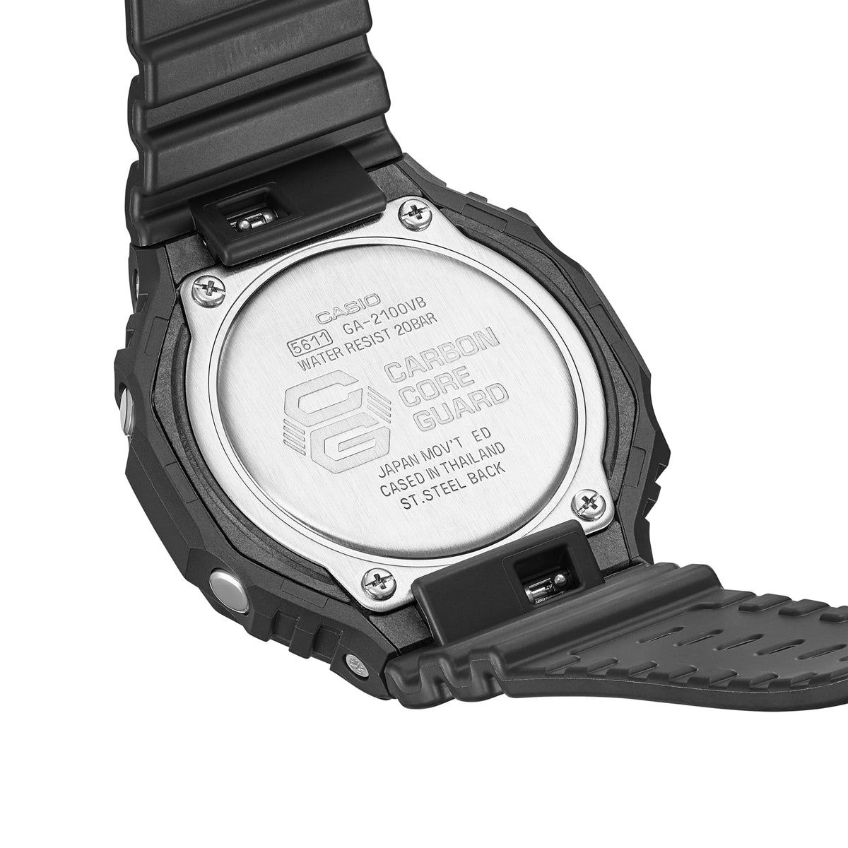 Casio G-Shock GA-2100VB-1ADR CasiOak Vibration Alert Watch – Black – detail view
