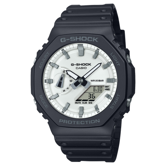 Casio G-Shock GA-2100WD-1A Monochrome Analog-Digital Watch – Black and White product photo