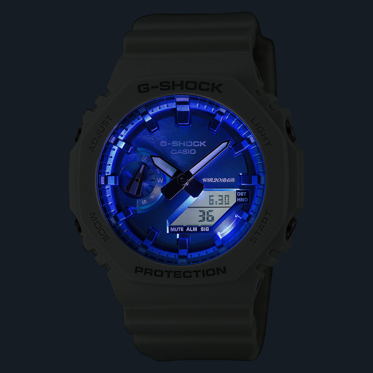 Casio G-Shock GA-2100WS-7ADR Seasonal Collection Analog-Digital Watch – LED light