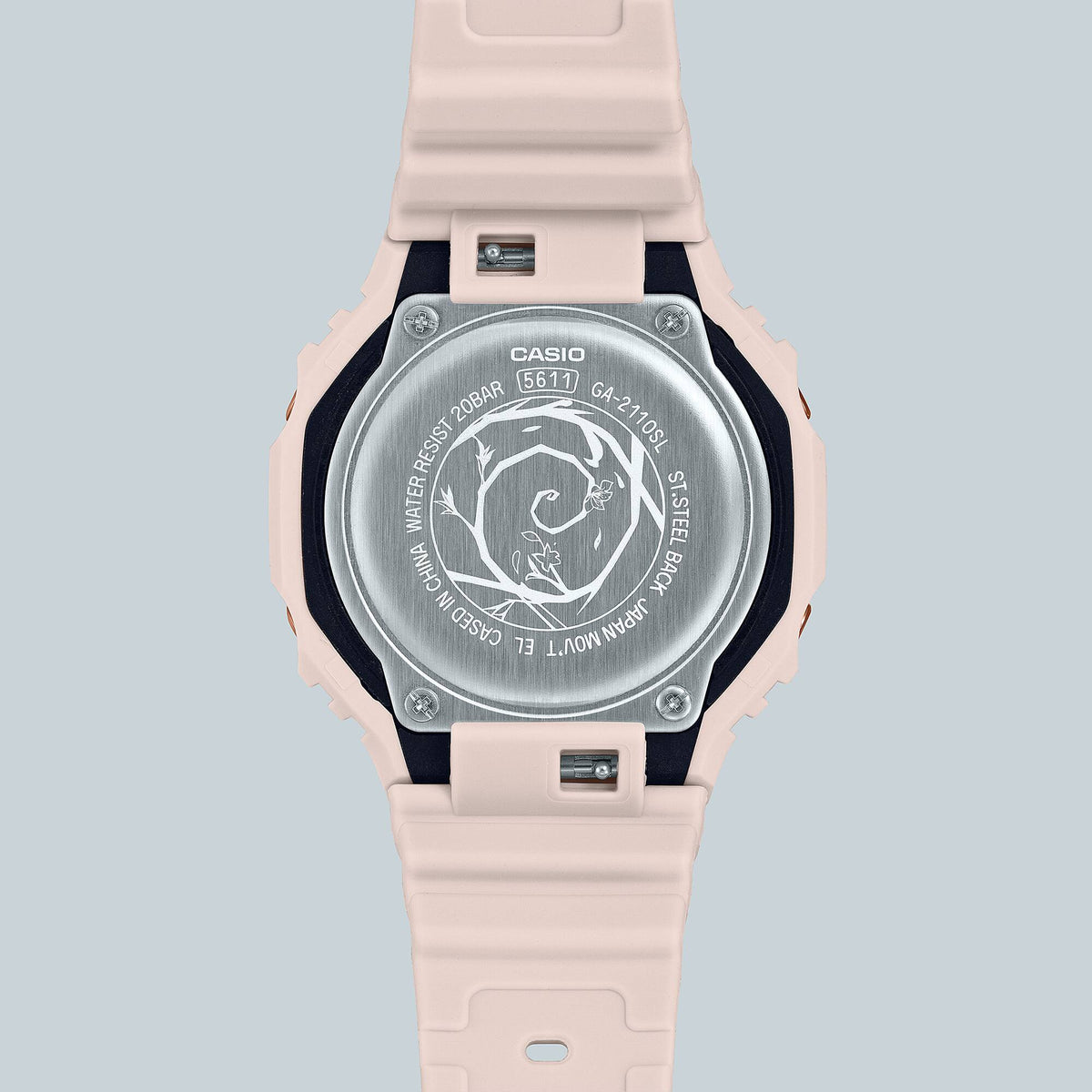 Casio G-Shock GA-2110SL-4A7DR Octagonal Analog-Digital Watch – Pink – back engraving