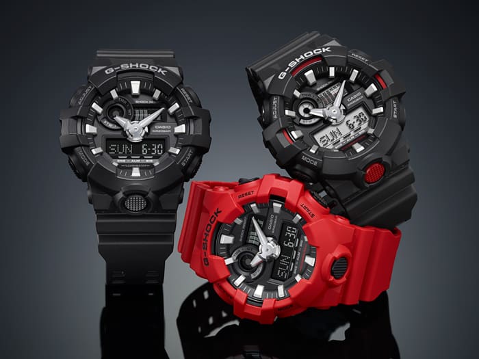 Casio G-Shock GA-700-1A Analog-Digital Sport Watch – Black – back view