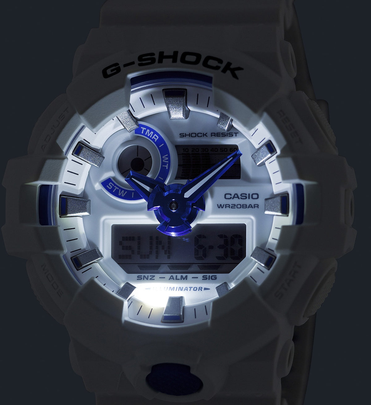 Casio G-Shock GA-700HDS-7A Sea-Inspired Glow Analog-Digital Watch – LED light