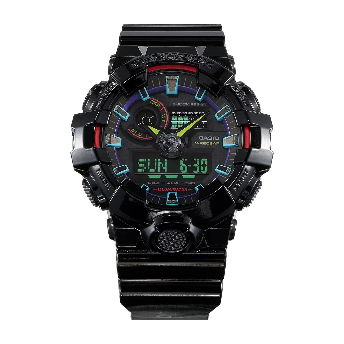 Casio G-Shock GA-700RGB-1ADR Analog-Digital Rainbow Sport Watch – Black