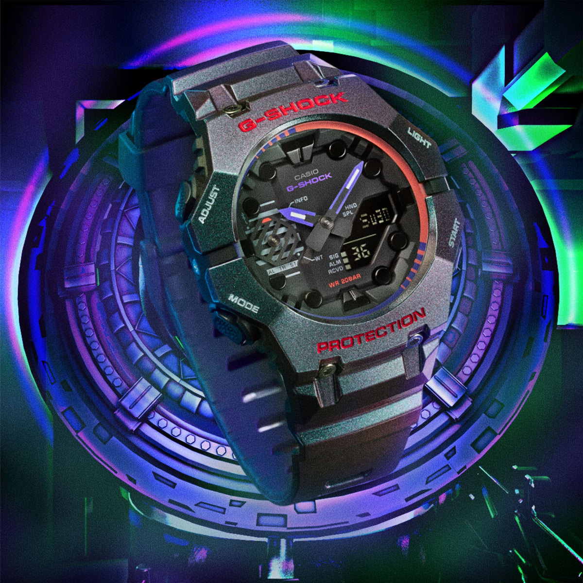 Casio G-Shock GA-B001AH-6A Polarized Colour Bluetooth Analog-Digital Watch – detail view