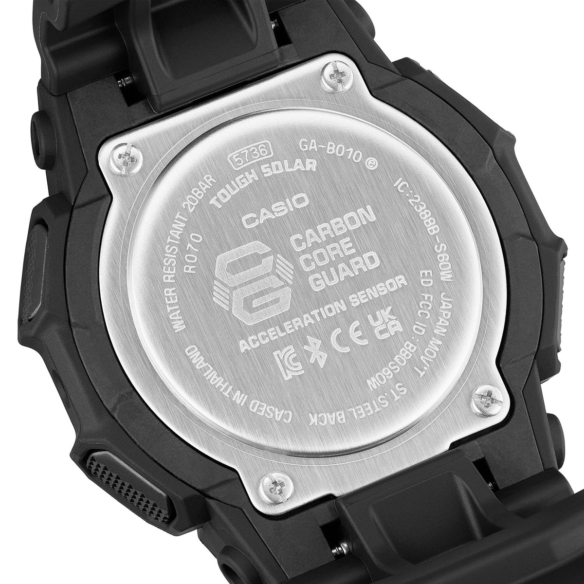 Casio G-Shock GA-B010-1A1 Bluetooth Analog-Digital Watch – Black White – back view