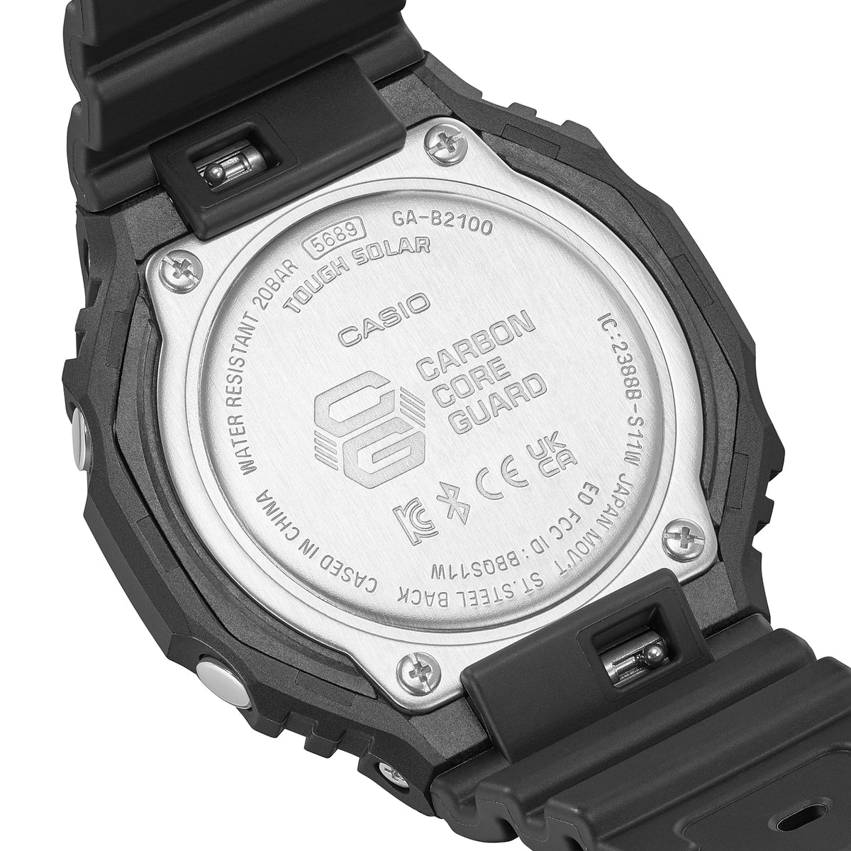 Casio G-Shock GA-B2100-1A1 CasiOak Solar Bluetooth Watch – back view